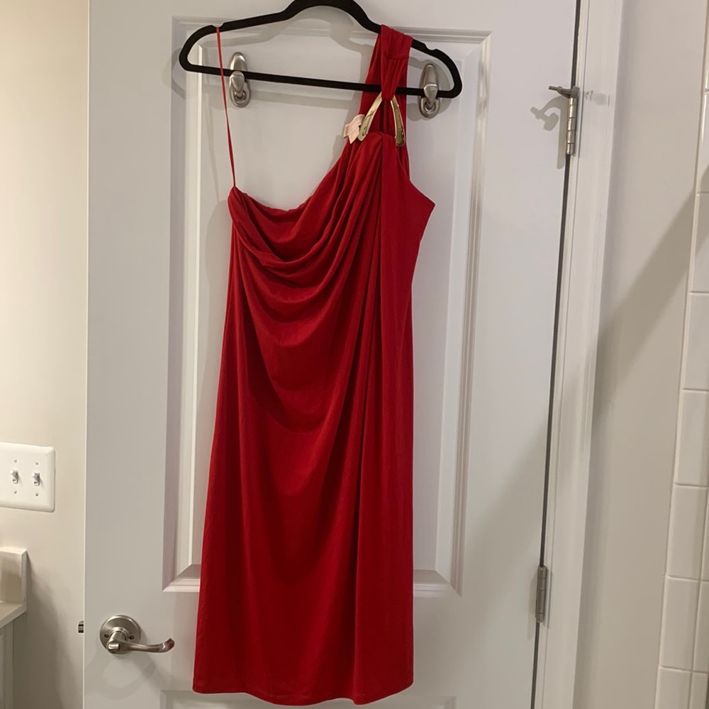 Fancy, Red, Michael Kores, one shoulder, dress.  Size XL